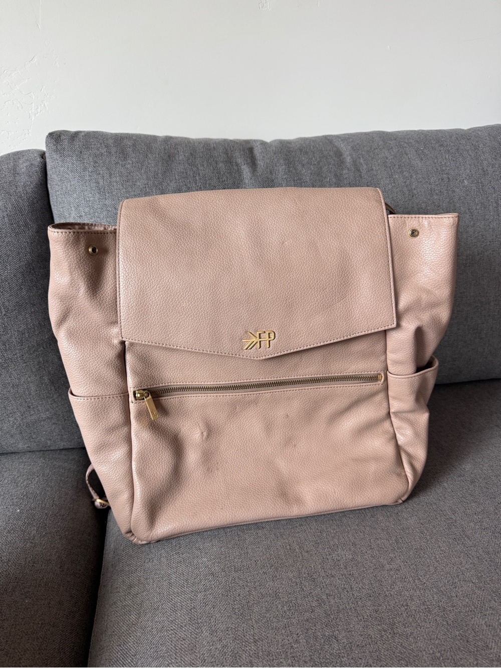 Freshly Picked Soft Pink Leather Backpack diaper bag Tote